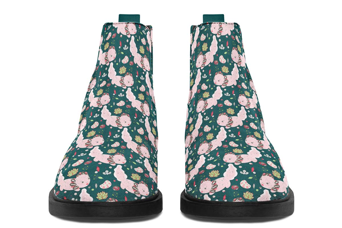 Cue Axolotl Pattern Neat Vibe Boots