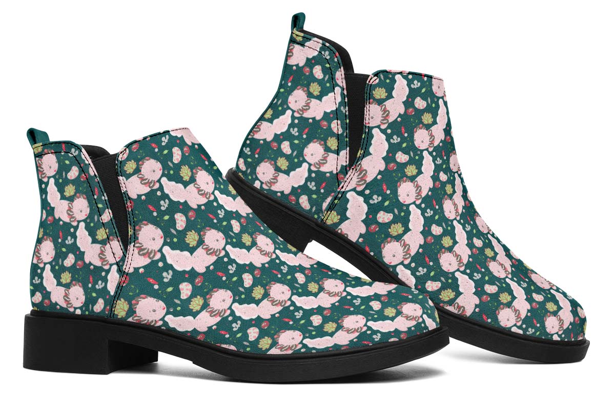 Cue Axolotl Pattern Neat Vibe Boots