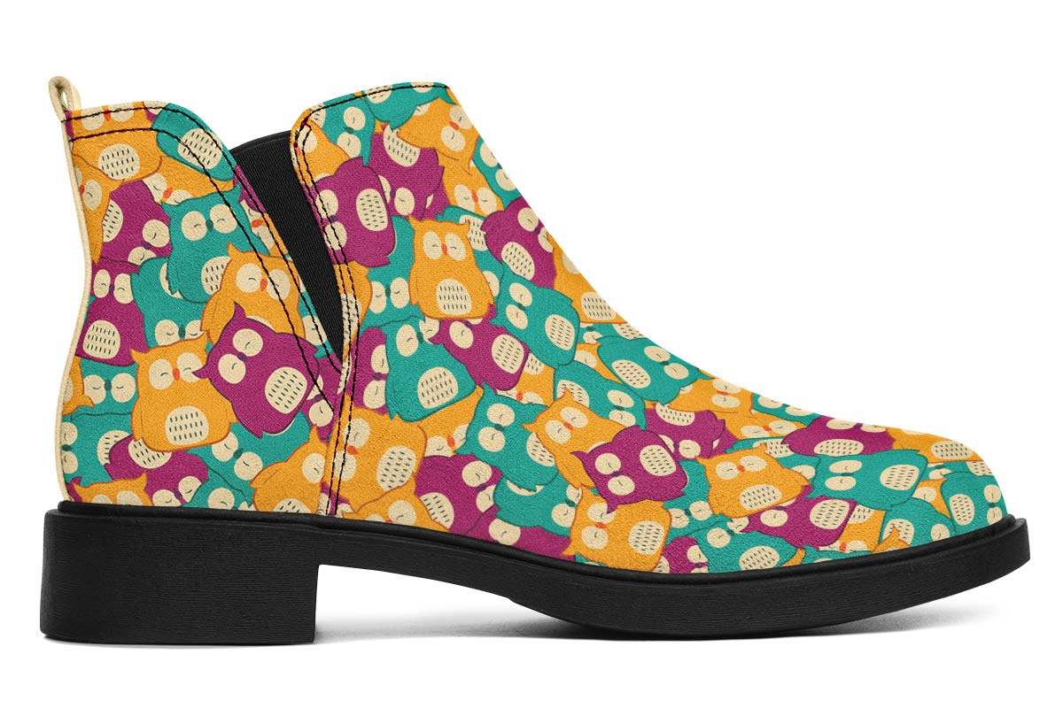 Cute Owl Pattern Neat Vibe Boots