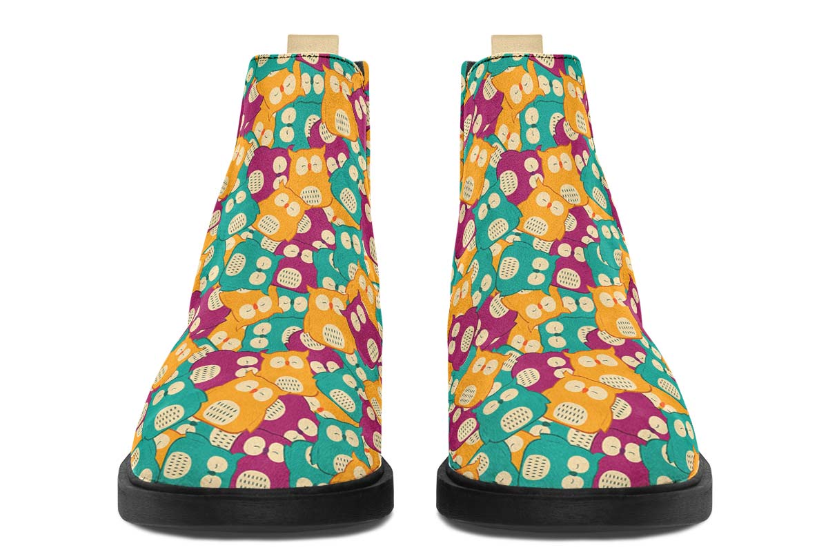Cute Owl Pattern Neat Vibe Boots