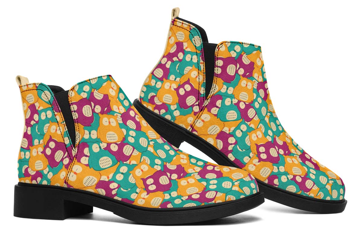 Cute Owl Pattern Neat Vibe Boots