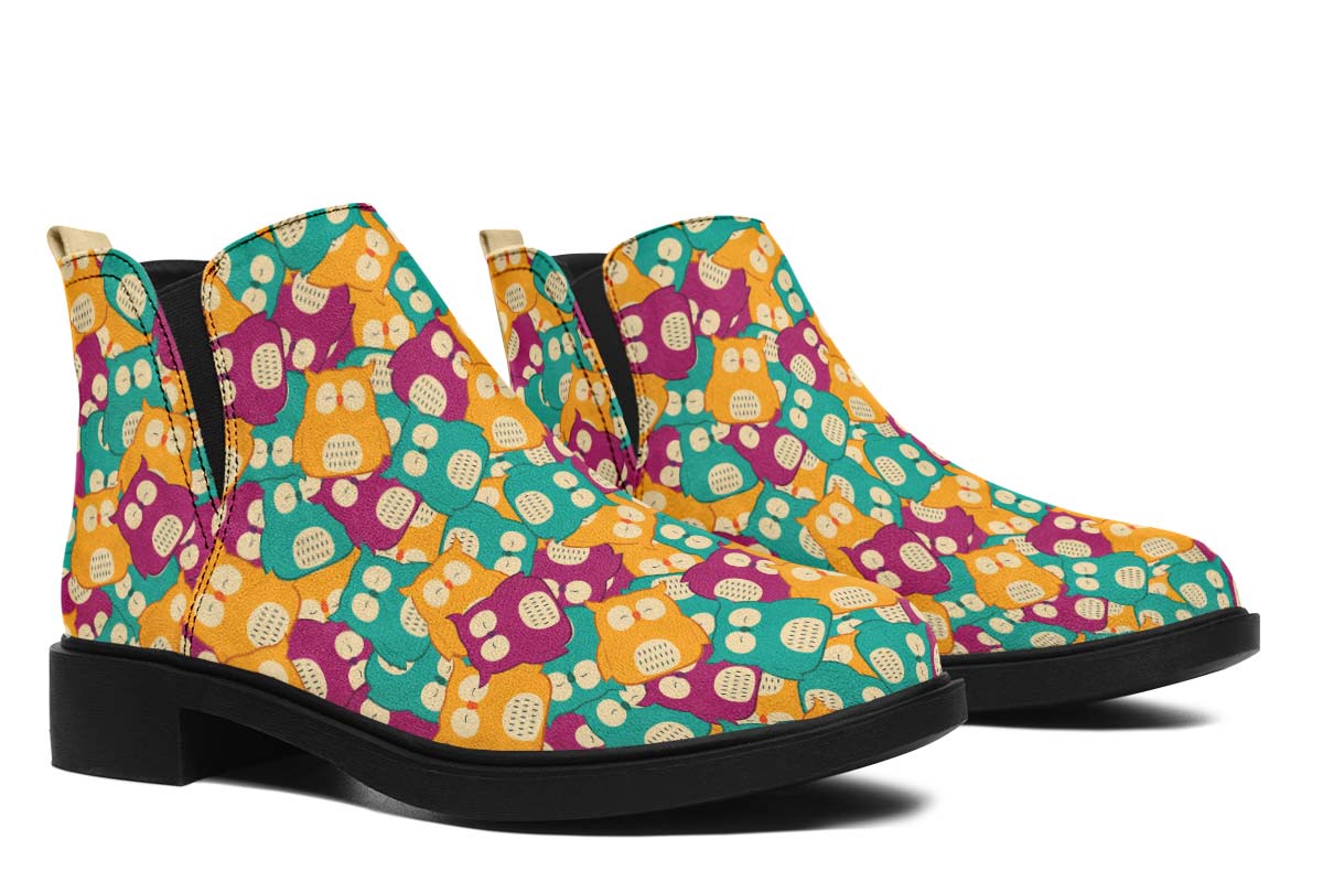 Cute Owl Pattern Neat Vibe Boots