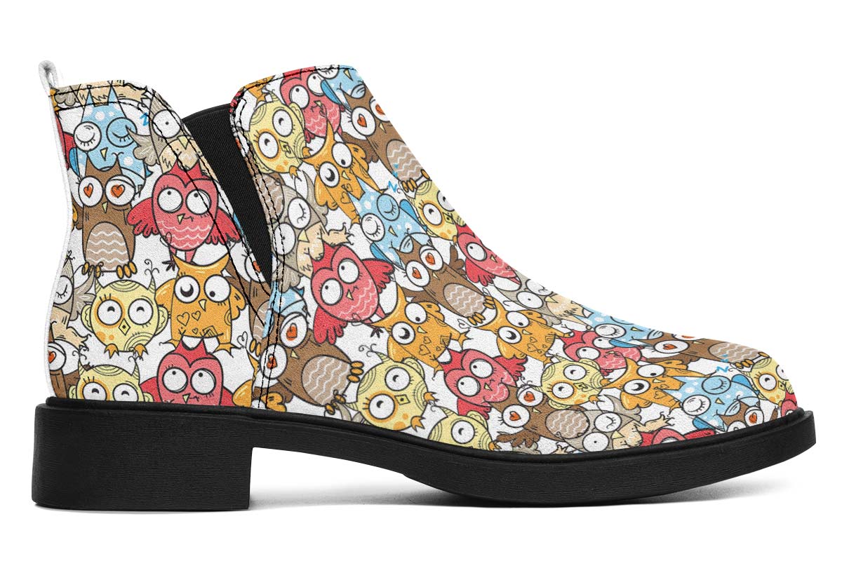 Silly Owl Pattern Neat Vibe Boots