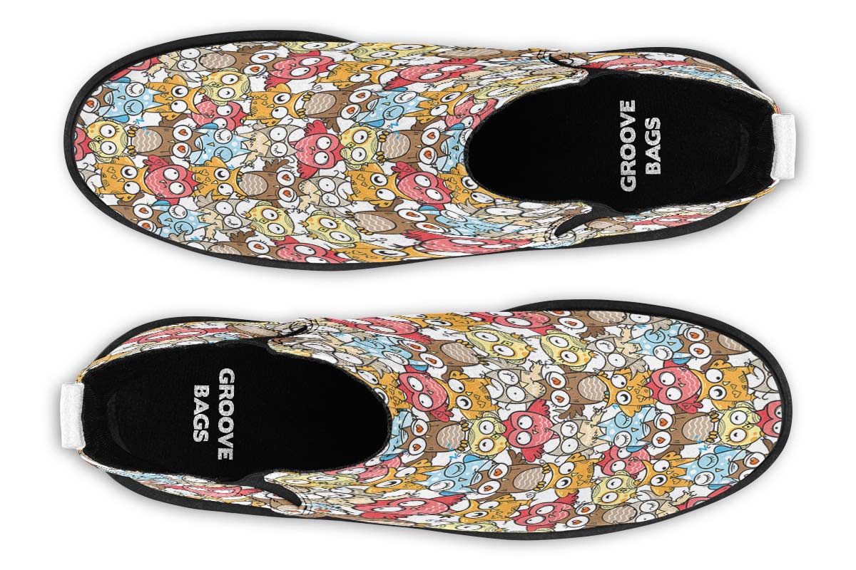 Silly Owl Pattern Neat Vibe Boots