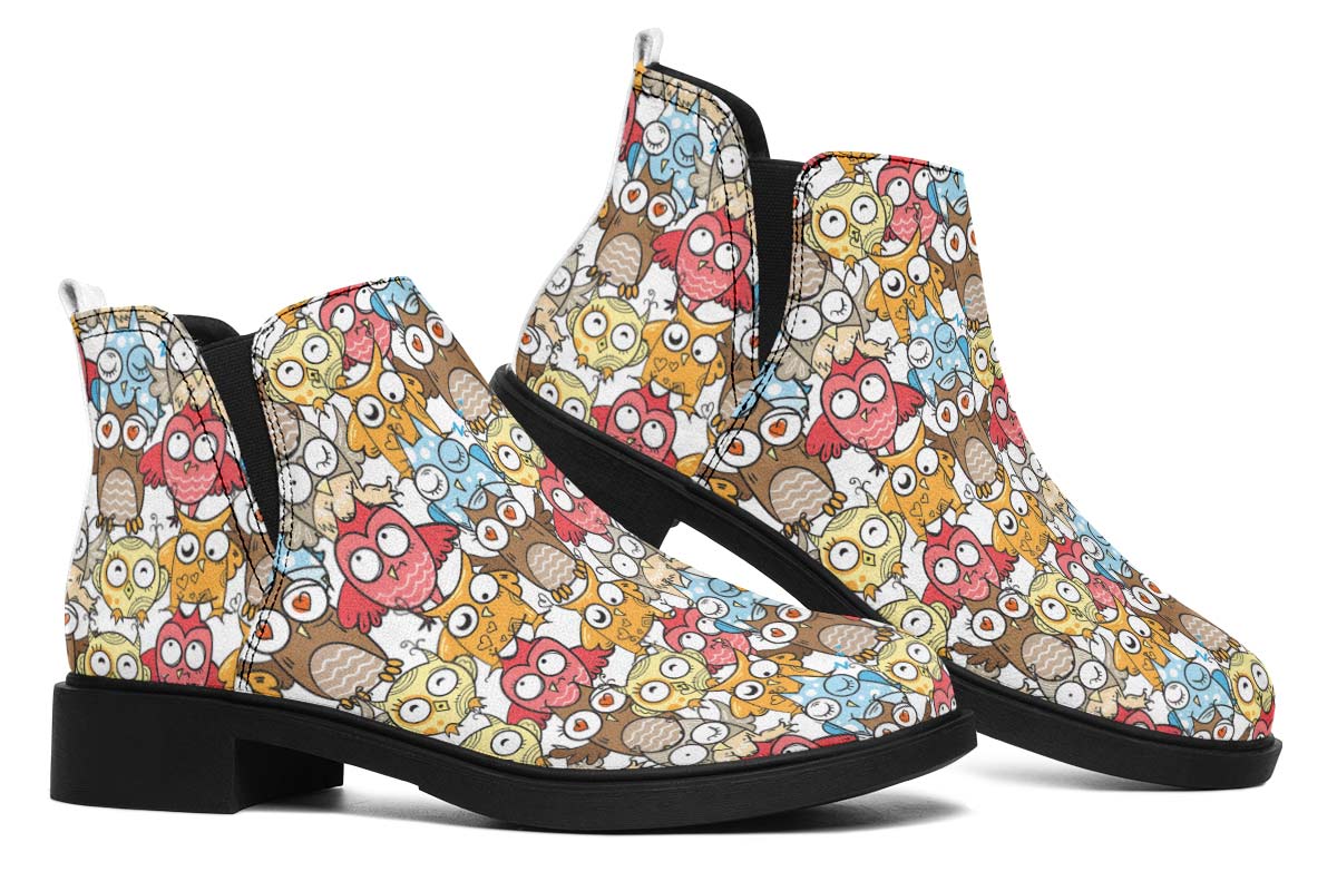 Silly Owl Pattern Neat Vibe Boots