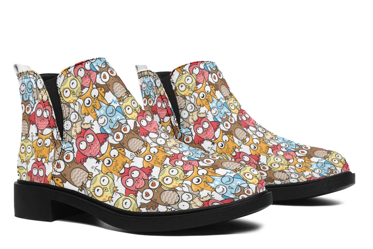 Silly Owl Pattern Neat Vibe Boots