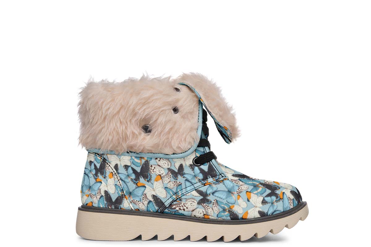Beautiful Butterfly Pattern Polar Vibe Boots