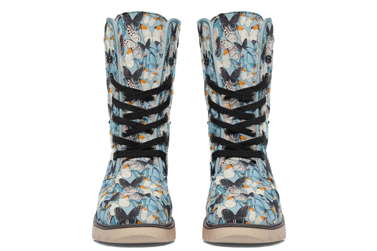 Beautiful Butterfly Pattern Polar Vibe Boots