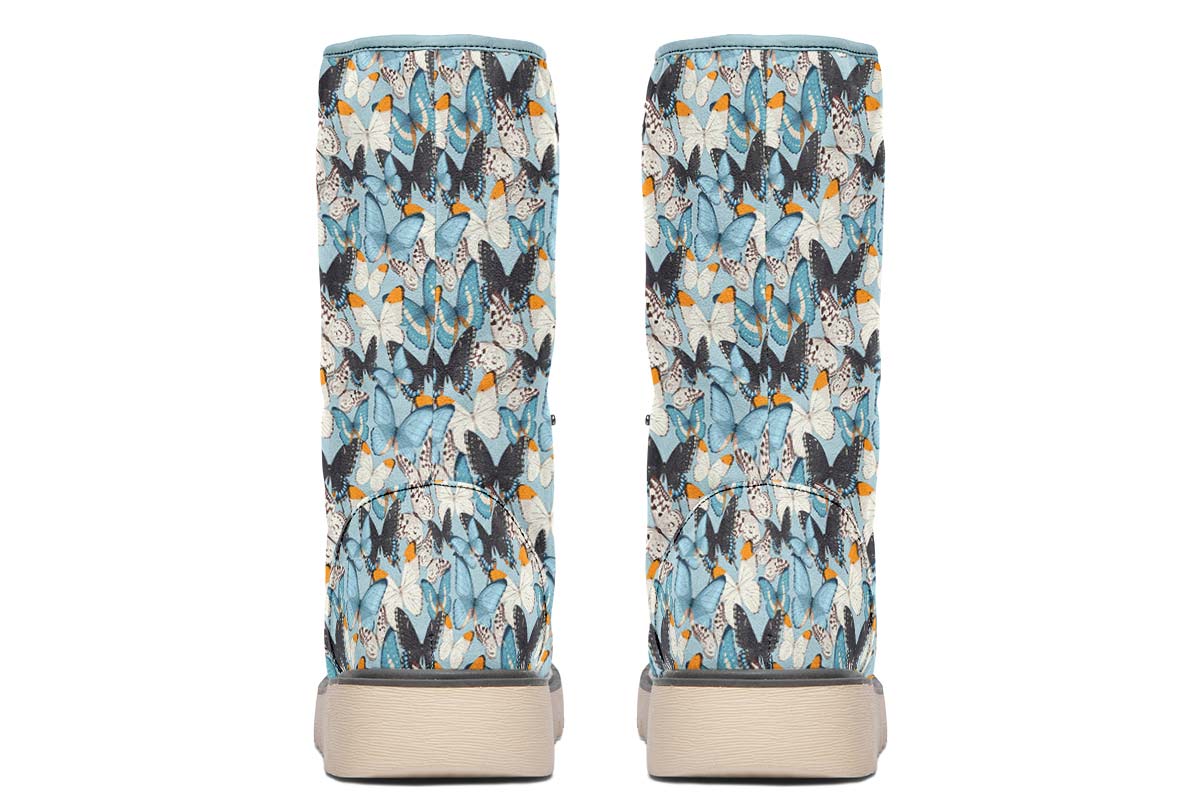 Beautiful Butterfly Pattern Polar Vibe Boots