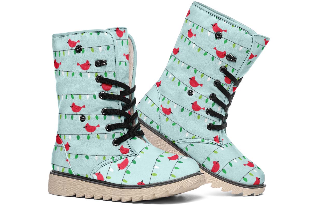 Birds On Christmas Lights Polar Vibe Boots