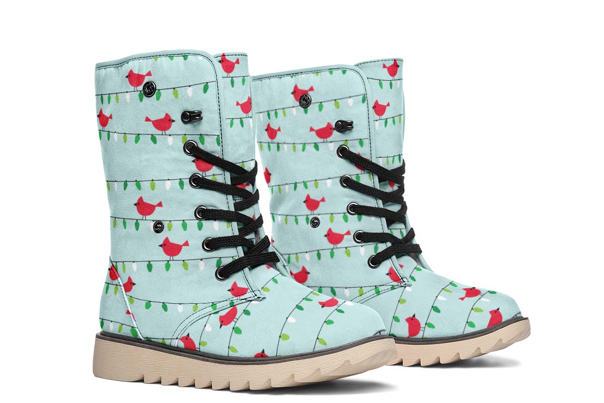 Birds On Christmas Lights Polar Vibe Boots