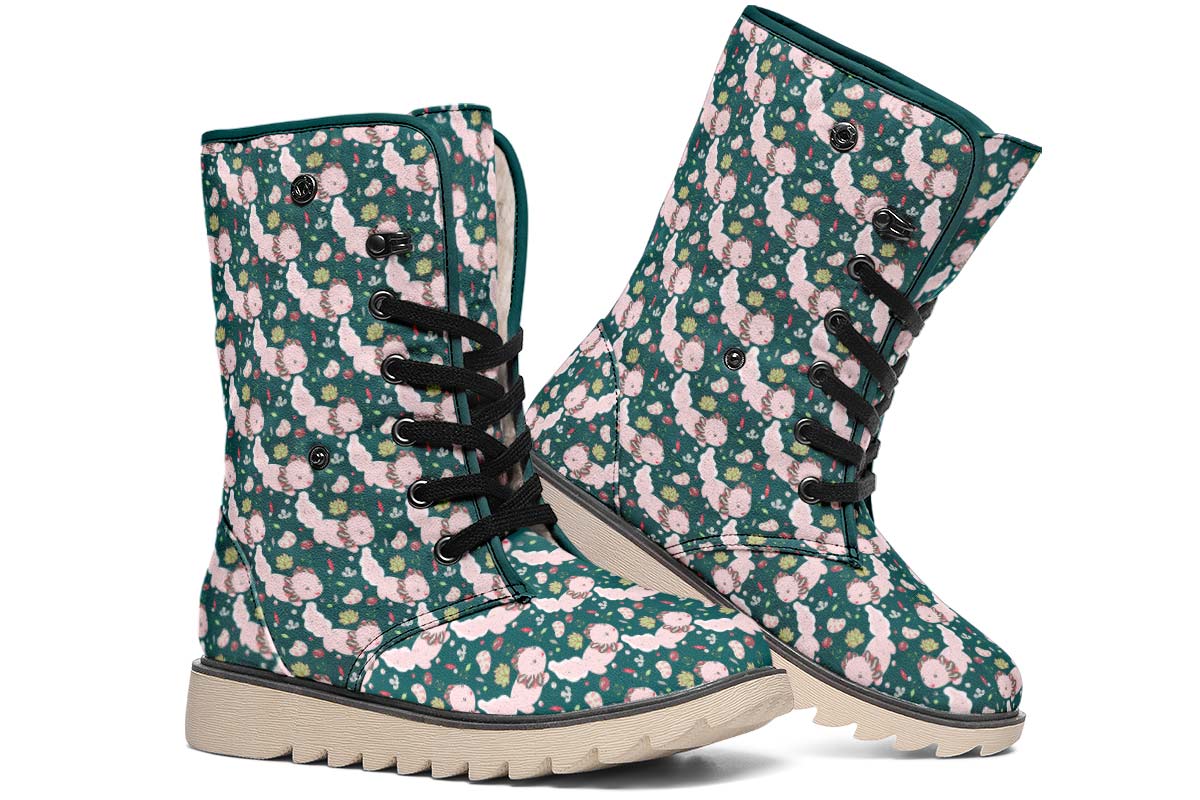Cute Axoltol Pattern Polar Vibe Boots