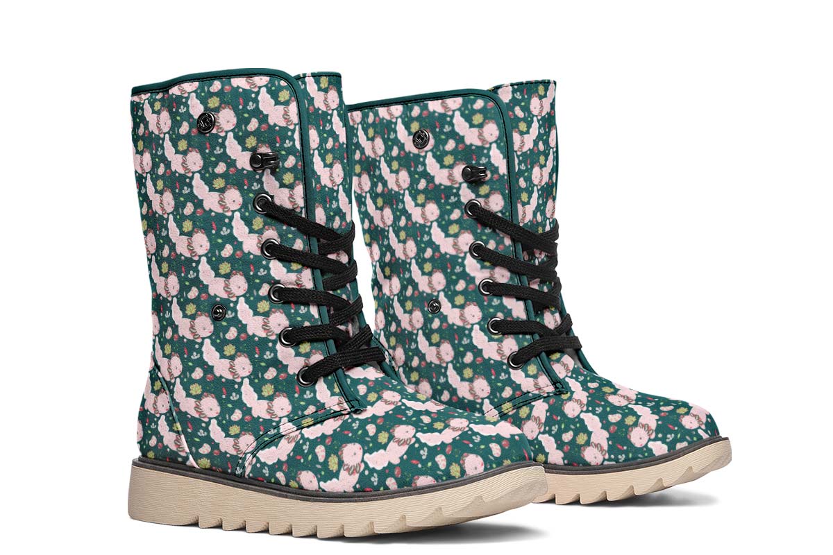 Cute Axoltol Pattern Polar Vibe Boots