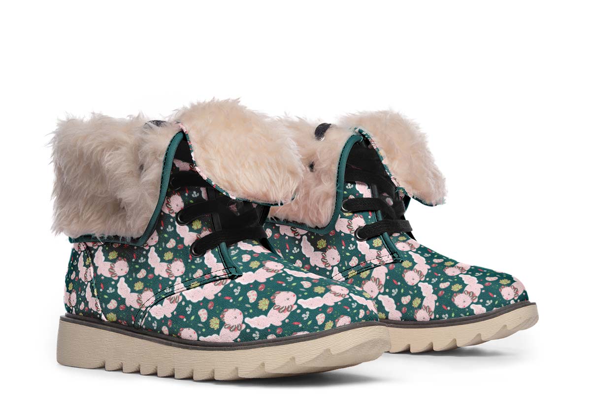Cute Axoltol Pattern Polar Vibe Boots