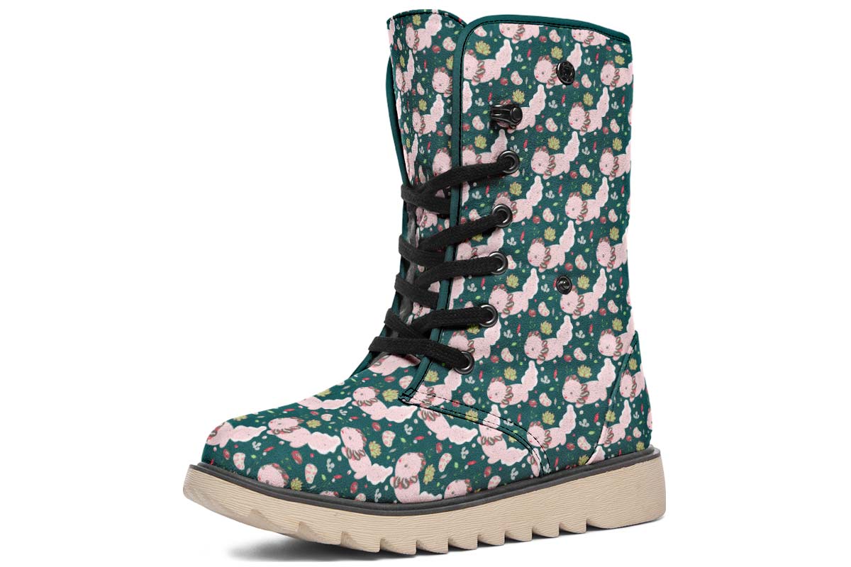 Cute Axoltol Pattern Polar Vibe Boots