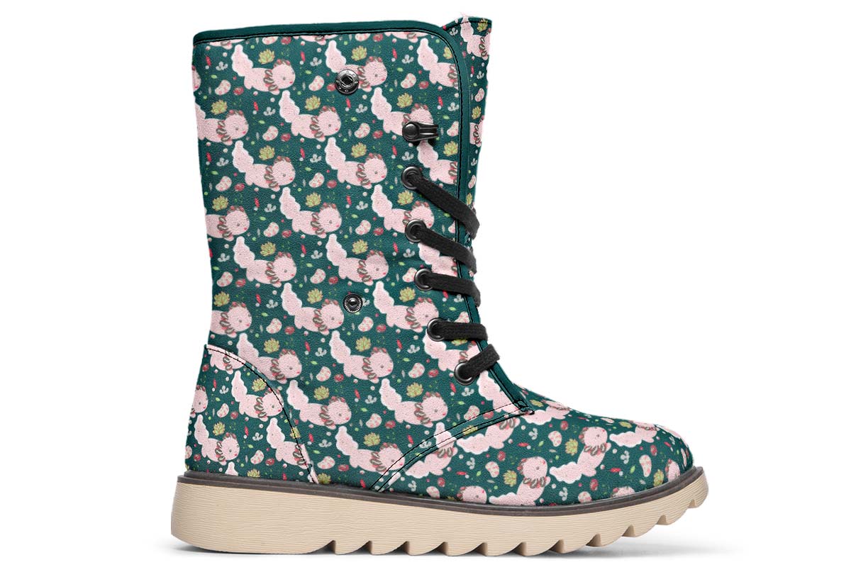 Cute Axoltol Pattern Polar Vibe Boots
