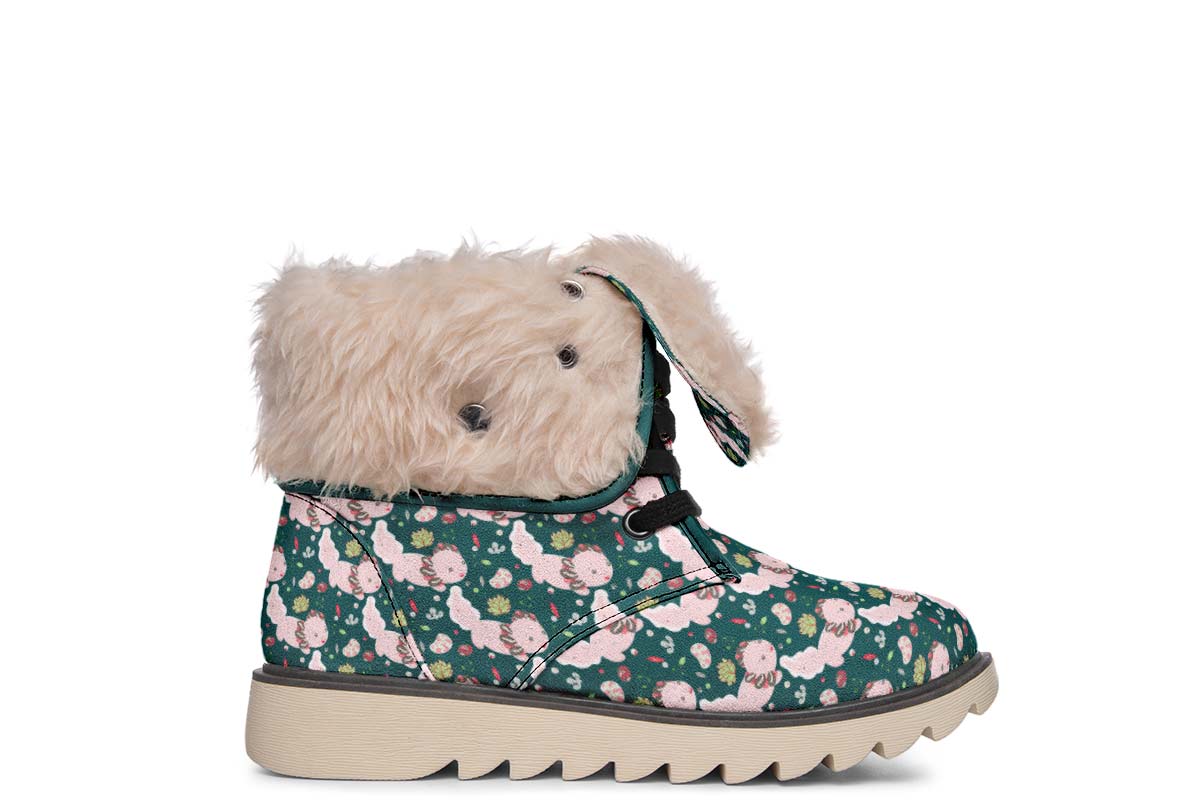 Cute Axoltol Pattern Polar Vibe Boots