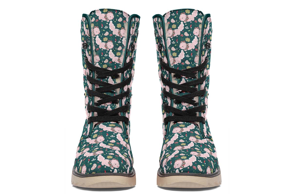 Cute Axoltol Pattern Polar Vibe Boots