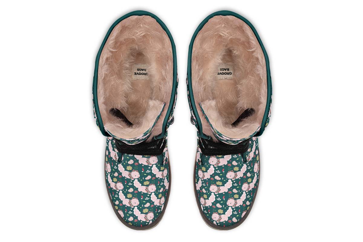 Cute Axoltol Pattern Polar Vibe Boots