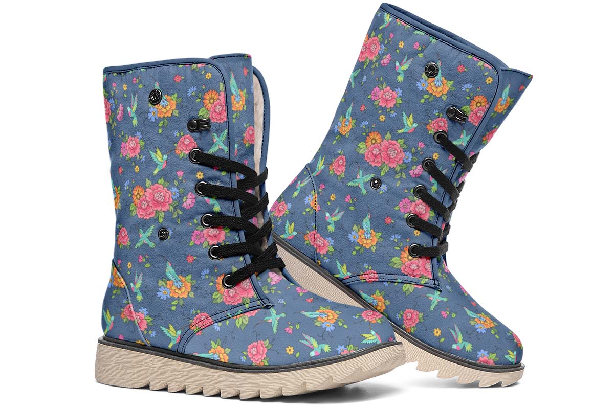 Cute Hummingbirds Pattern Polar Vibe Boots