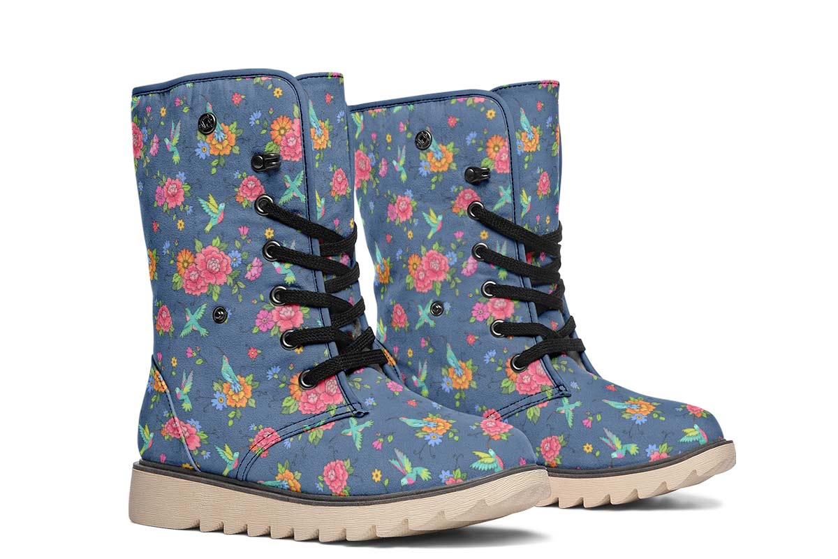 Cute Hummingbirds Pattern Polar Vibe Boots