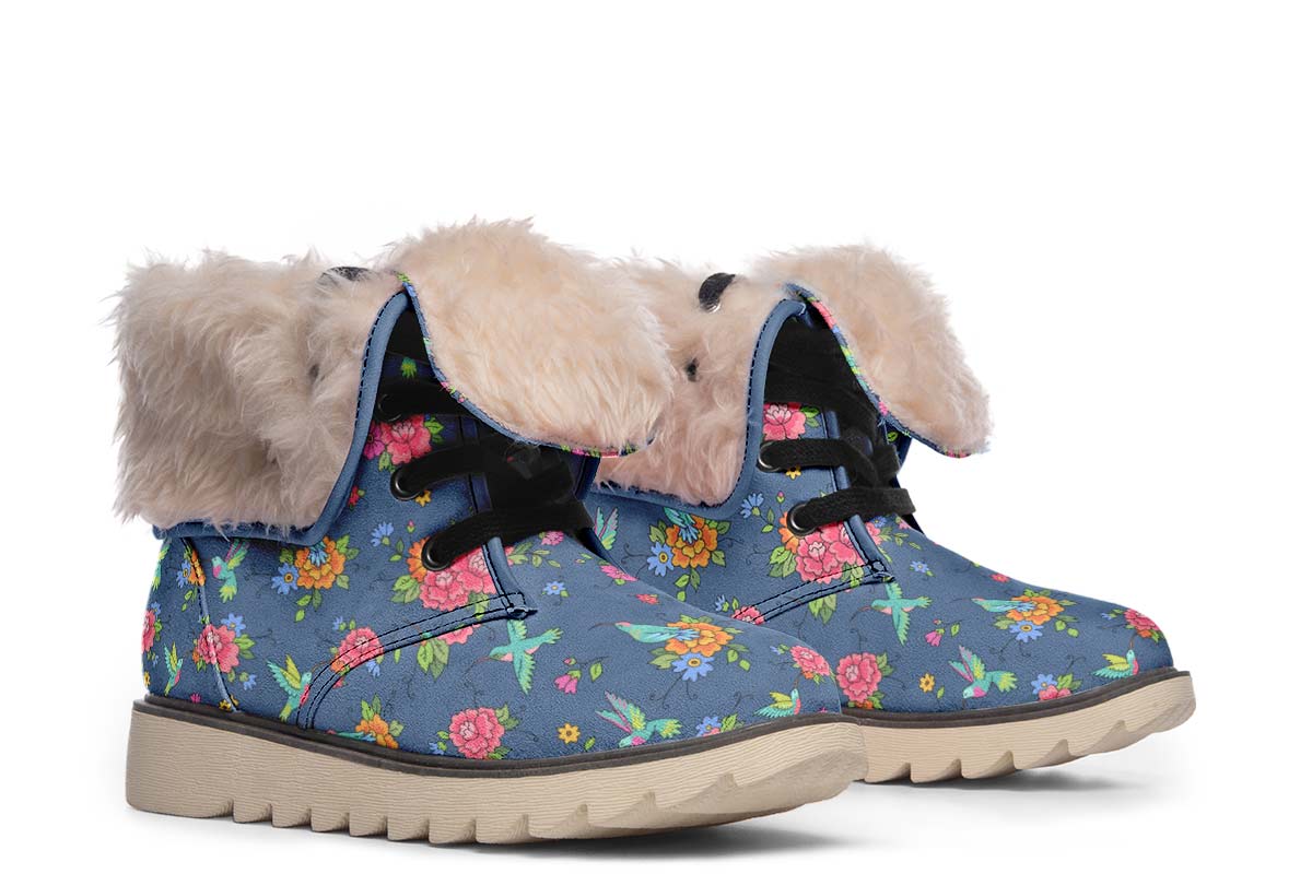 Cute Hummingbirds Pattern Polar Vibe Boots