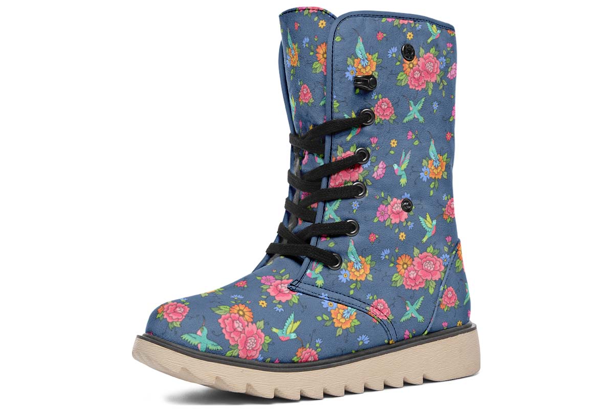 Cute Hummingbirds Pattern Polar Vibe Boots