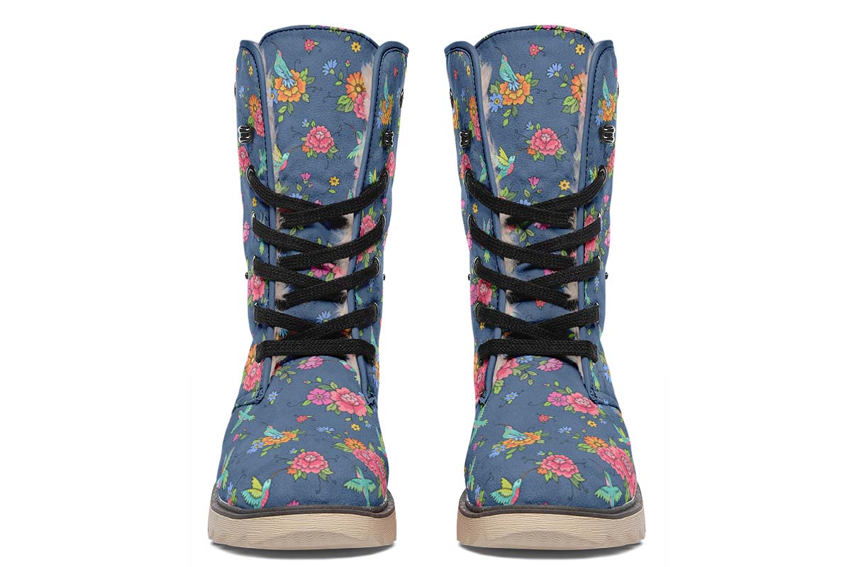 Cute Hummingbirds Pattern Polar Vibe Boots
