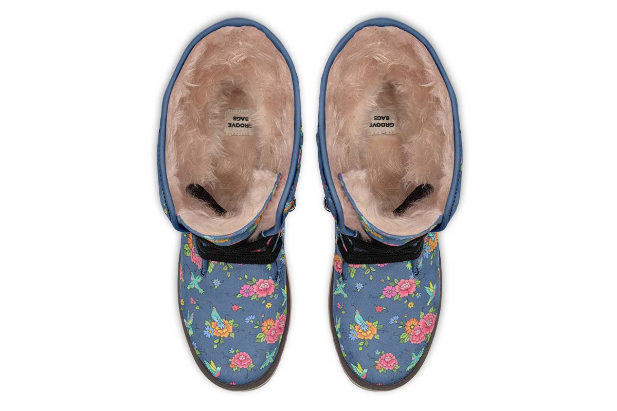 Cute Hummingbirds Pattern Polar Vibe Boots