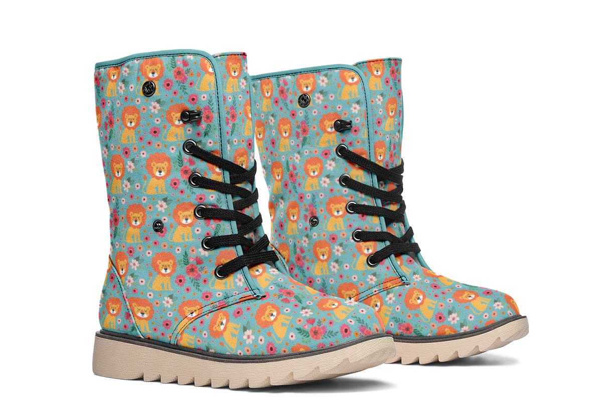 Cute Lion Pattern Polar Vibe Boots