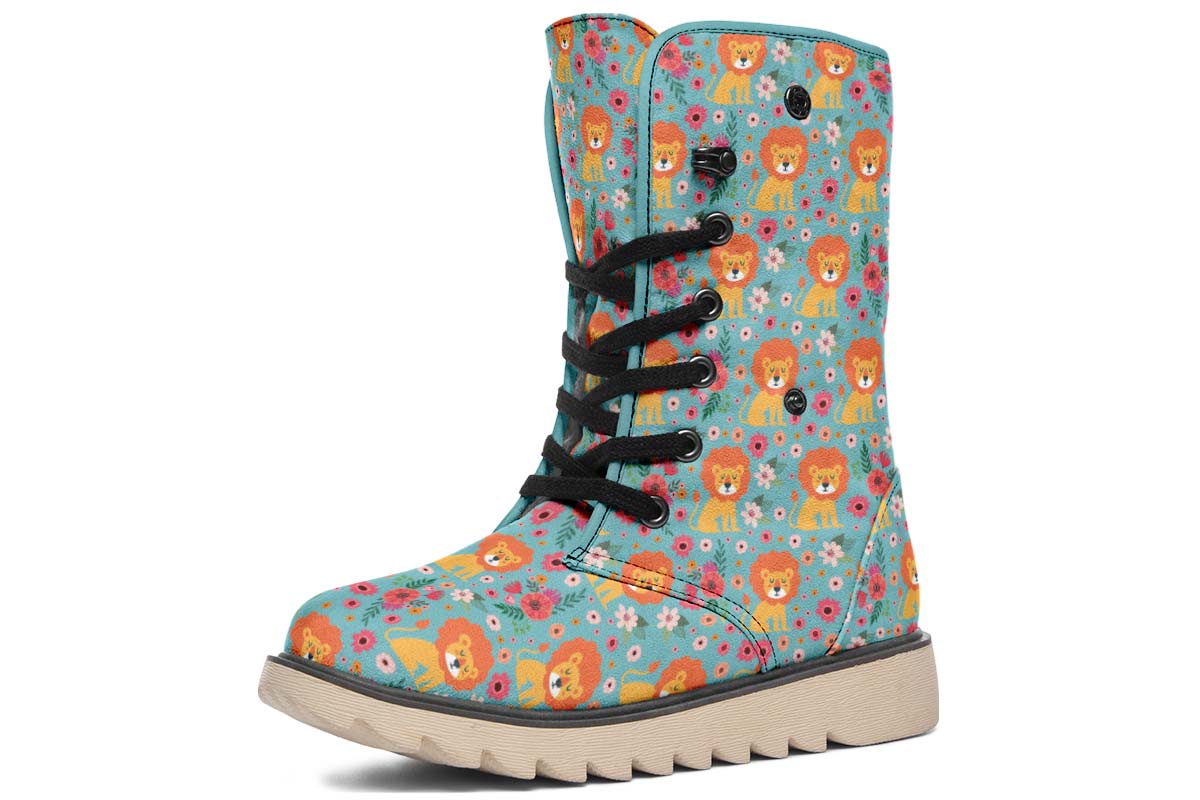 Cute Lion Pattern Polar Vibe Boots