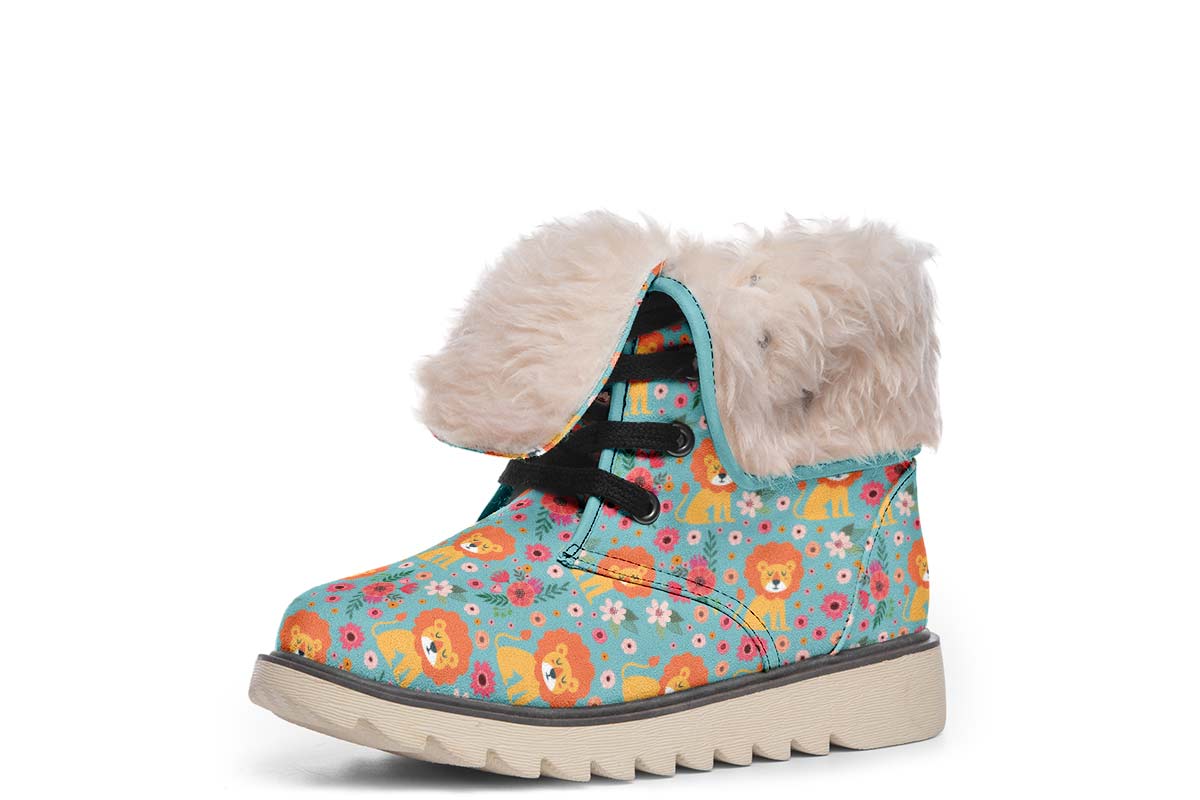 Cute Lion Pattern Polar Vibe Boots