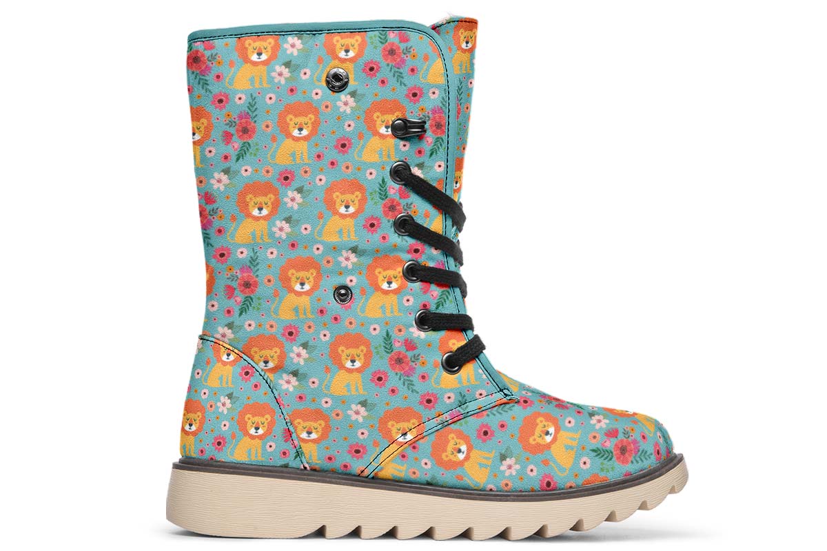 Cute Lion Pattern Polar Vibe Boots