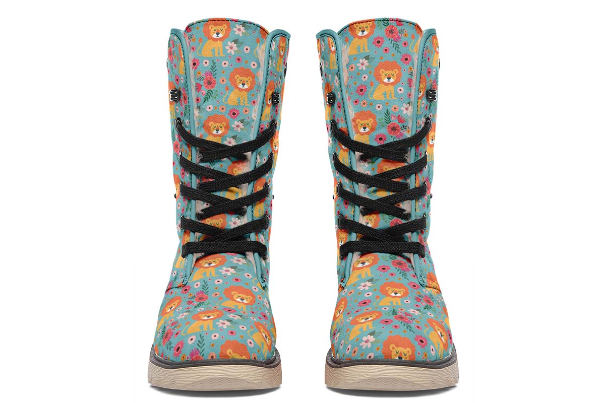 Cute Lion Pattern Polar Vibe Boots