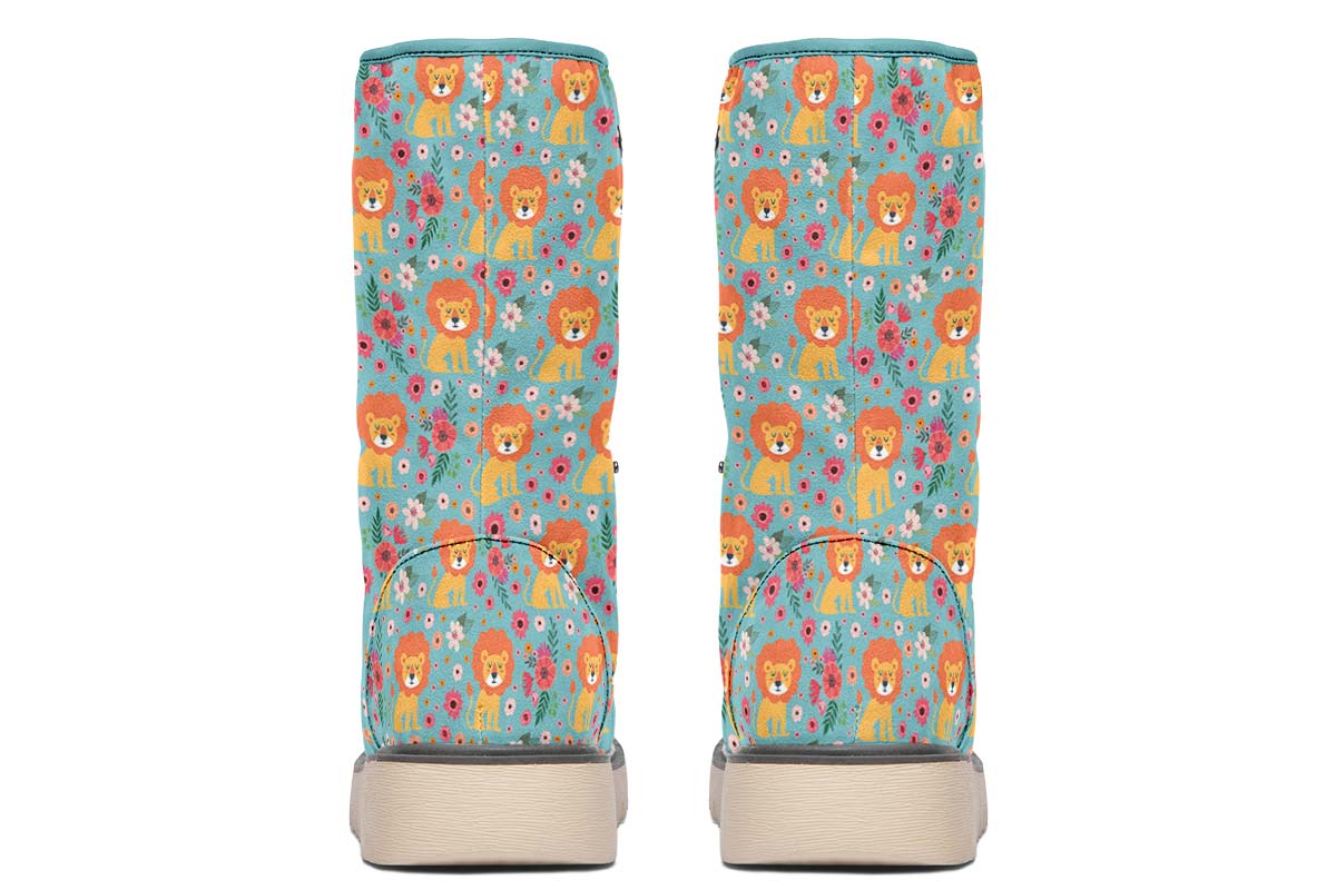 Cute Lion Pattern Polar Vibe Boots