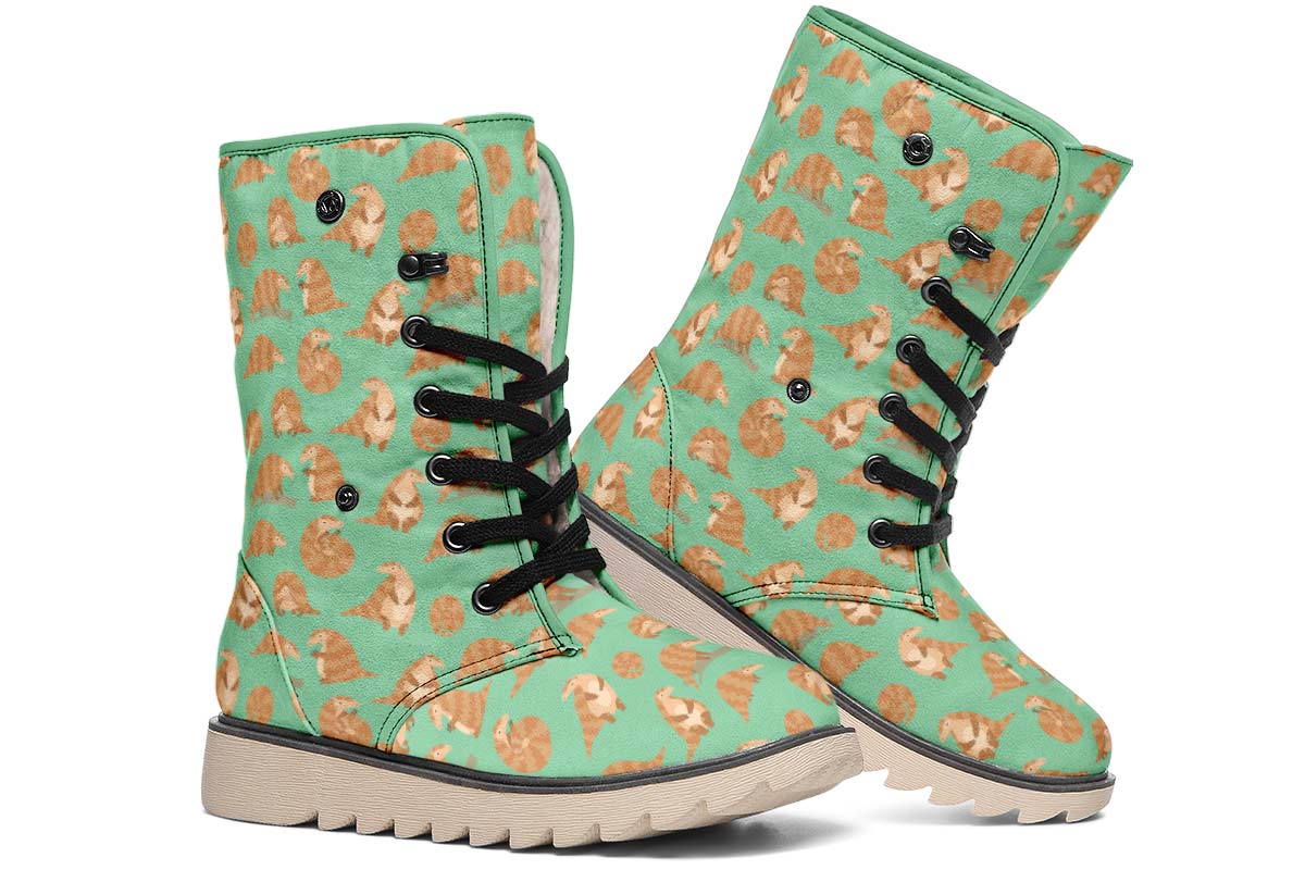 Cute Pangolin Pattern Polar Vibe Boots