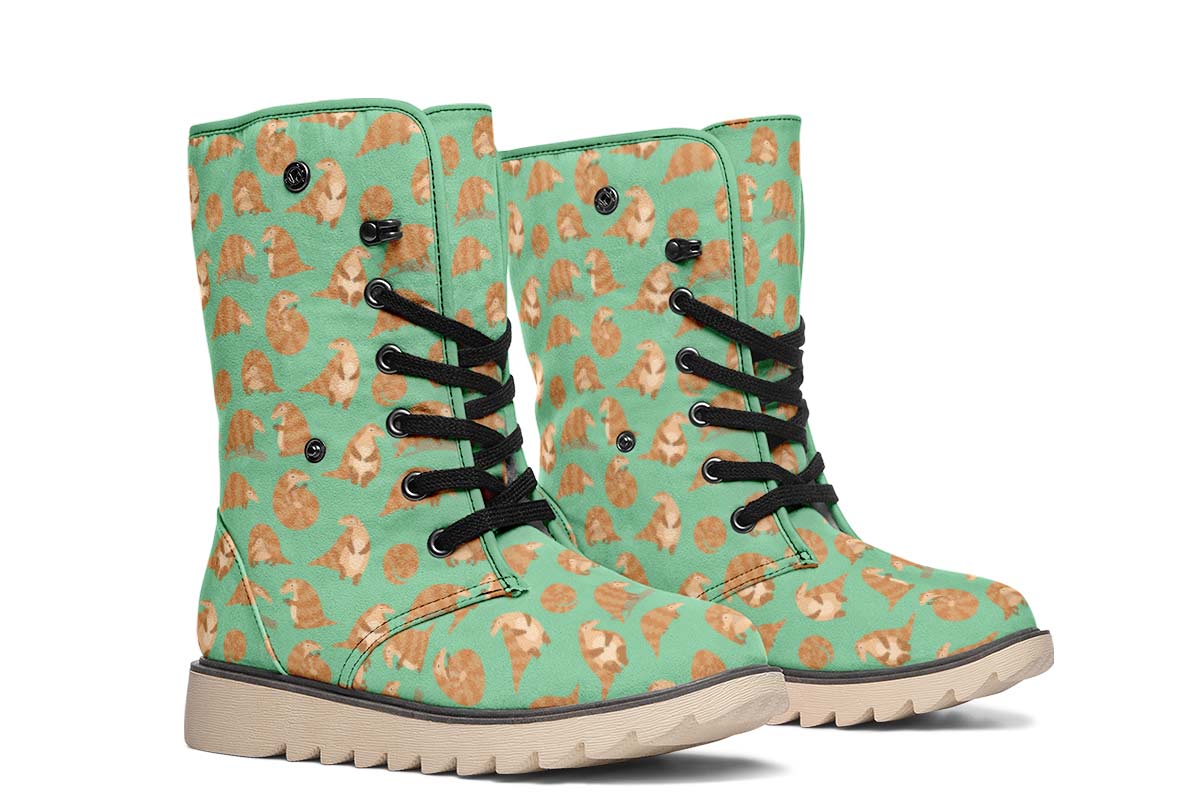 Cute Pangolin Pattern Polar Vibe Boots