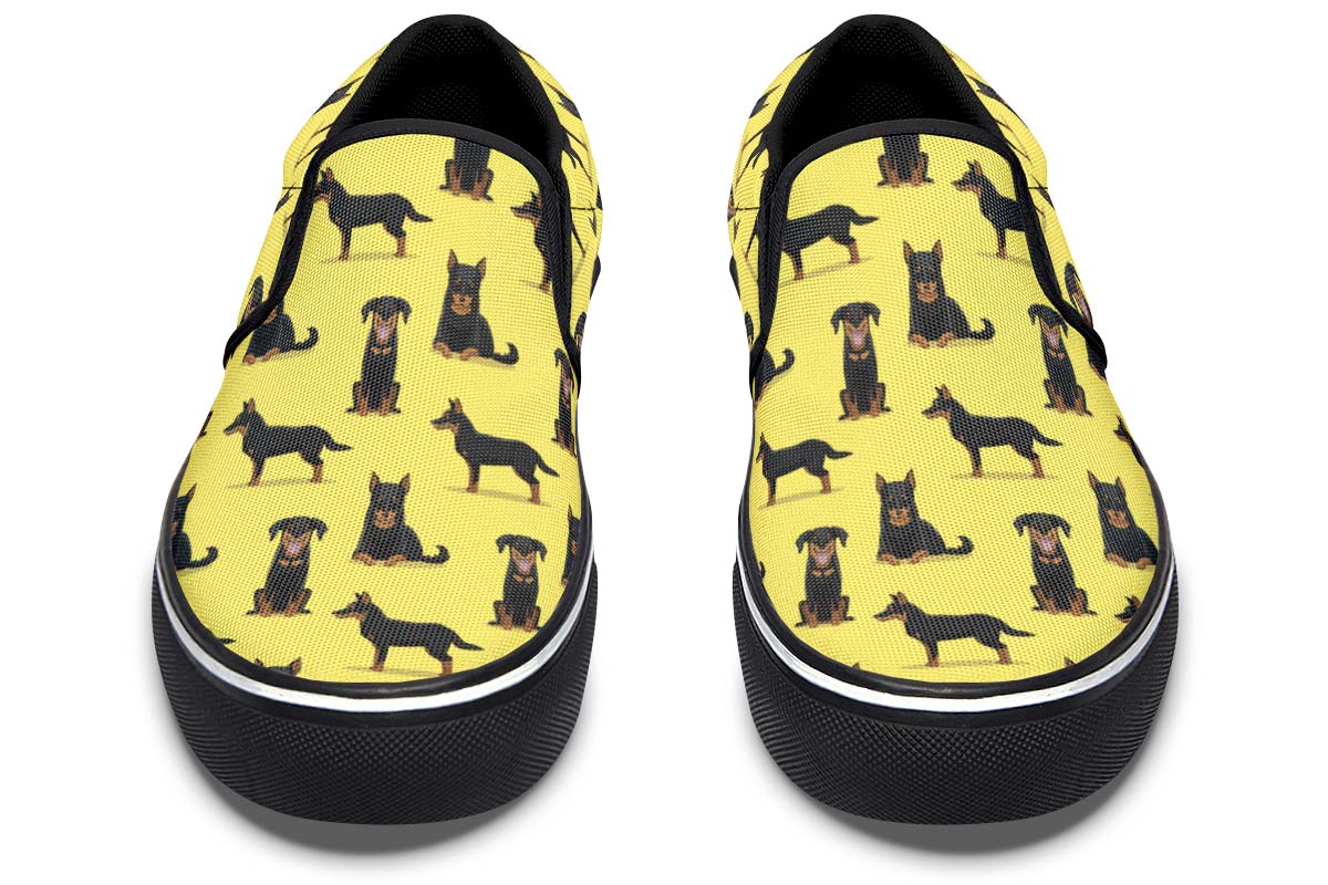 Beauceron Pattern Slip-On Shoes