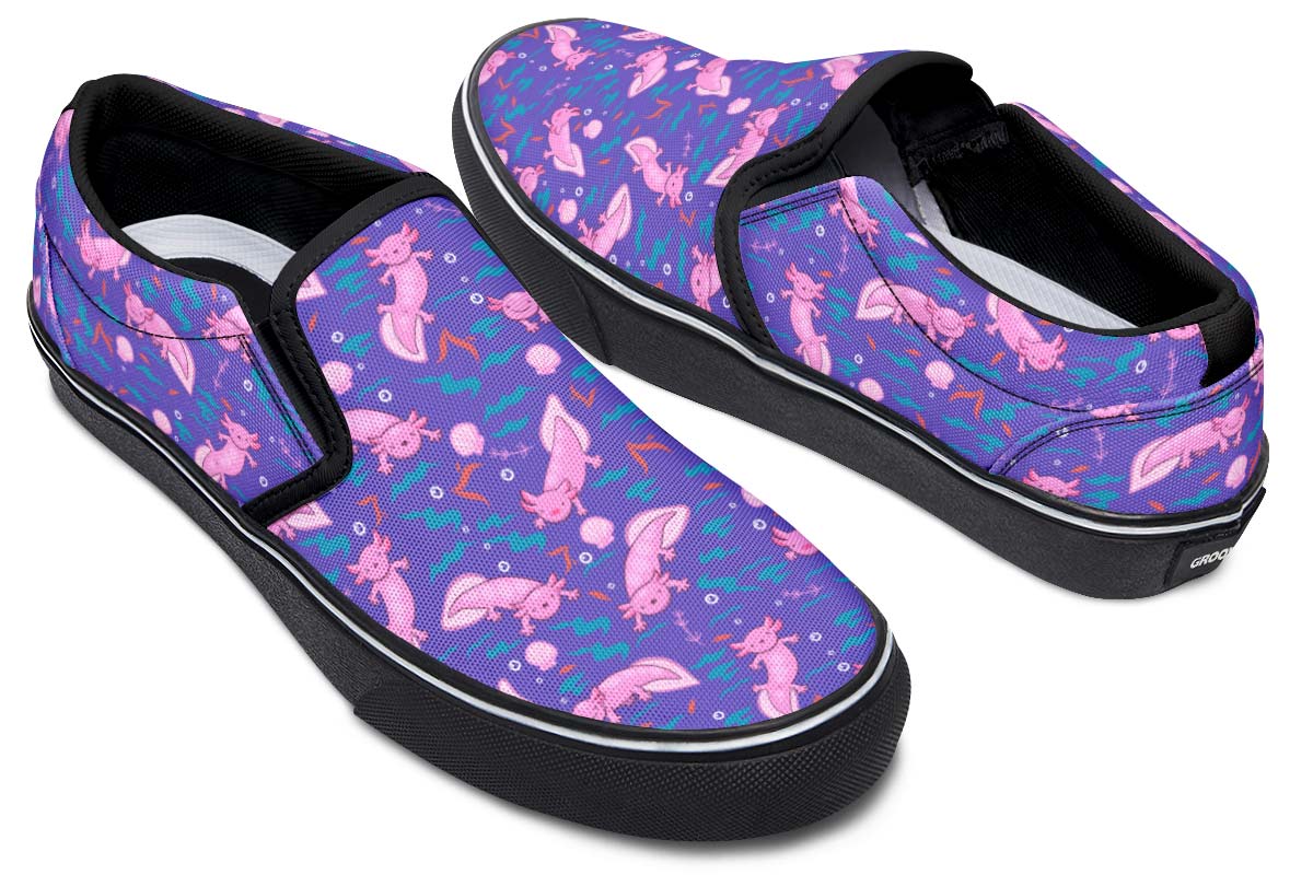 Cartoon Axolotl Slip-On Shoes