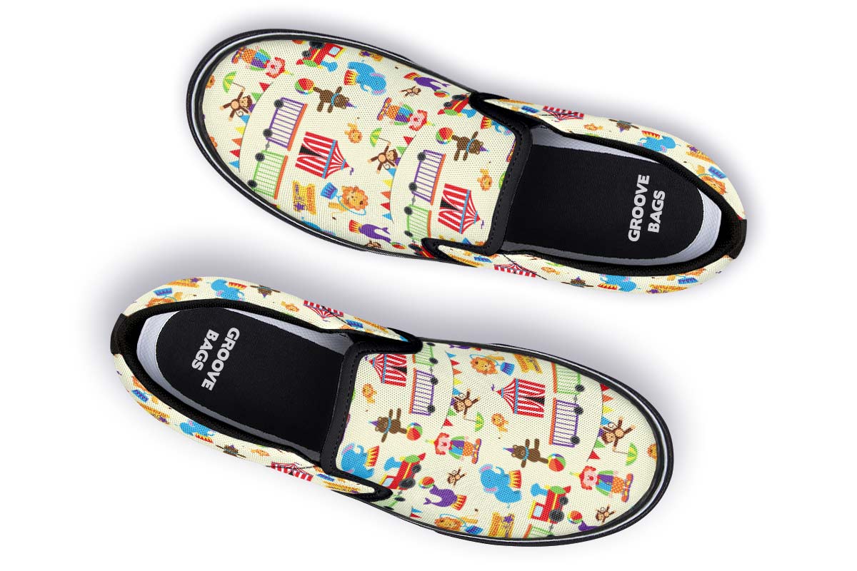 Circus Pattern Slip-On Shoes