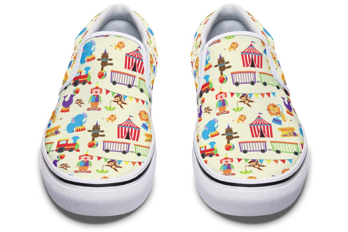 Circus Pattern Slip-On Shoes