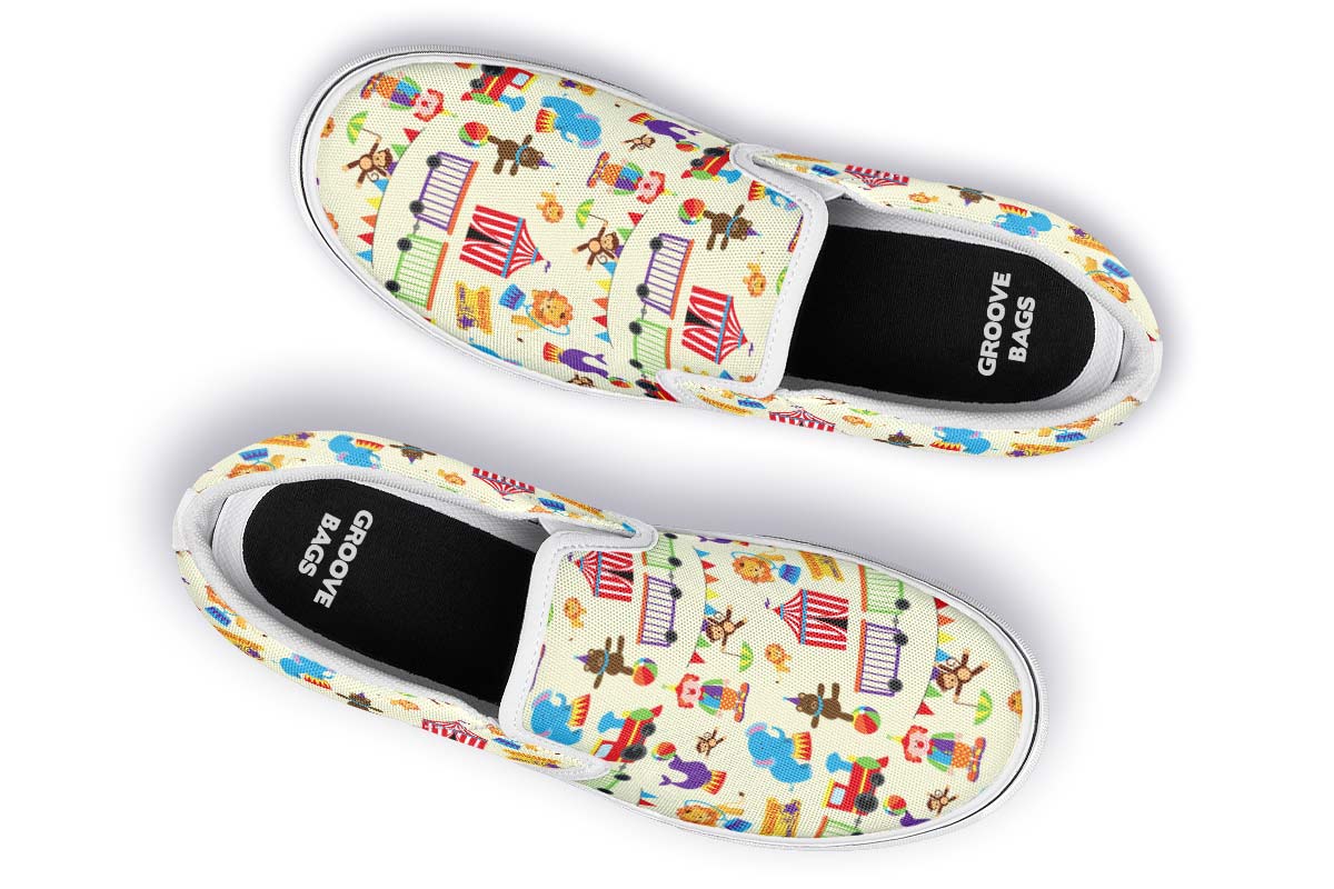 Circus Pattern Slip-On Shoes