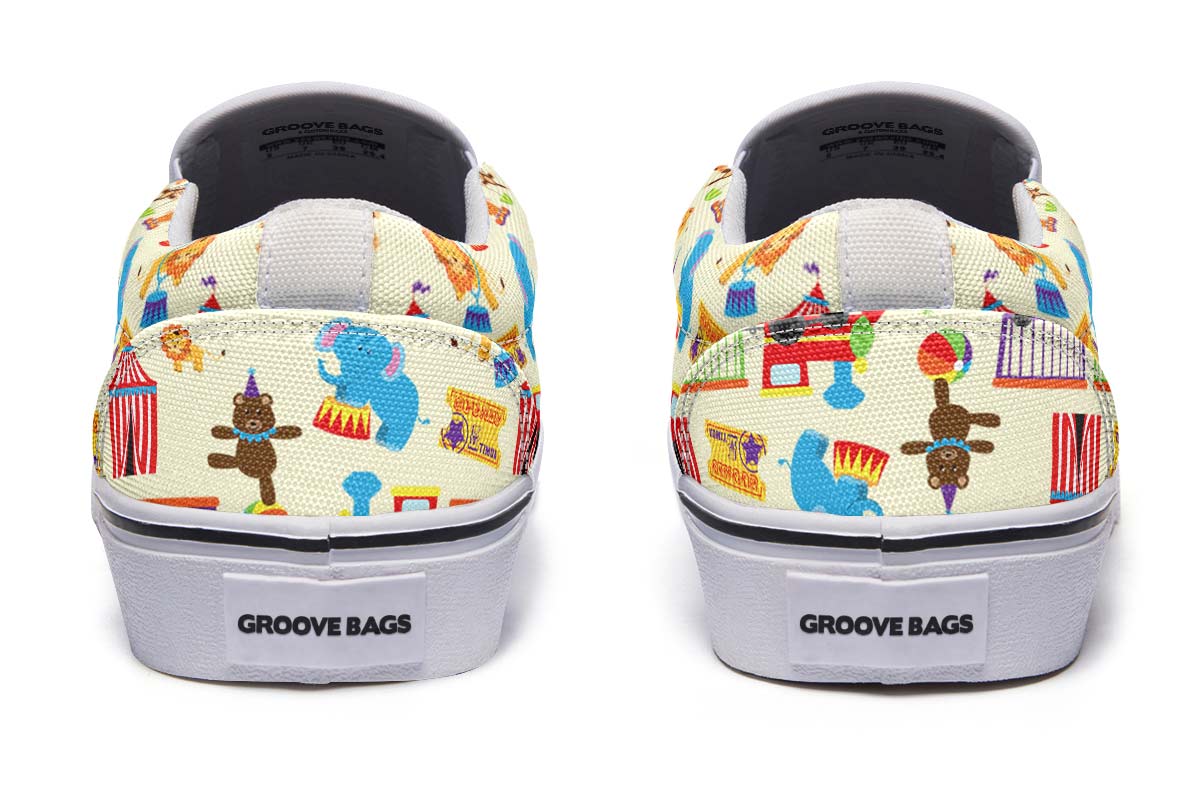 Circus Pattern Slip-On Shoes