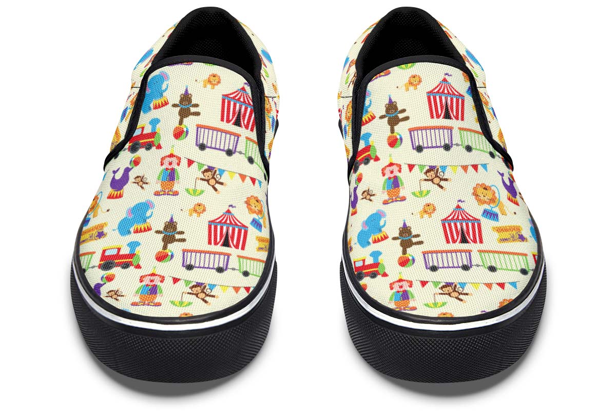 Circus Pattern Slip-On Shoes