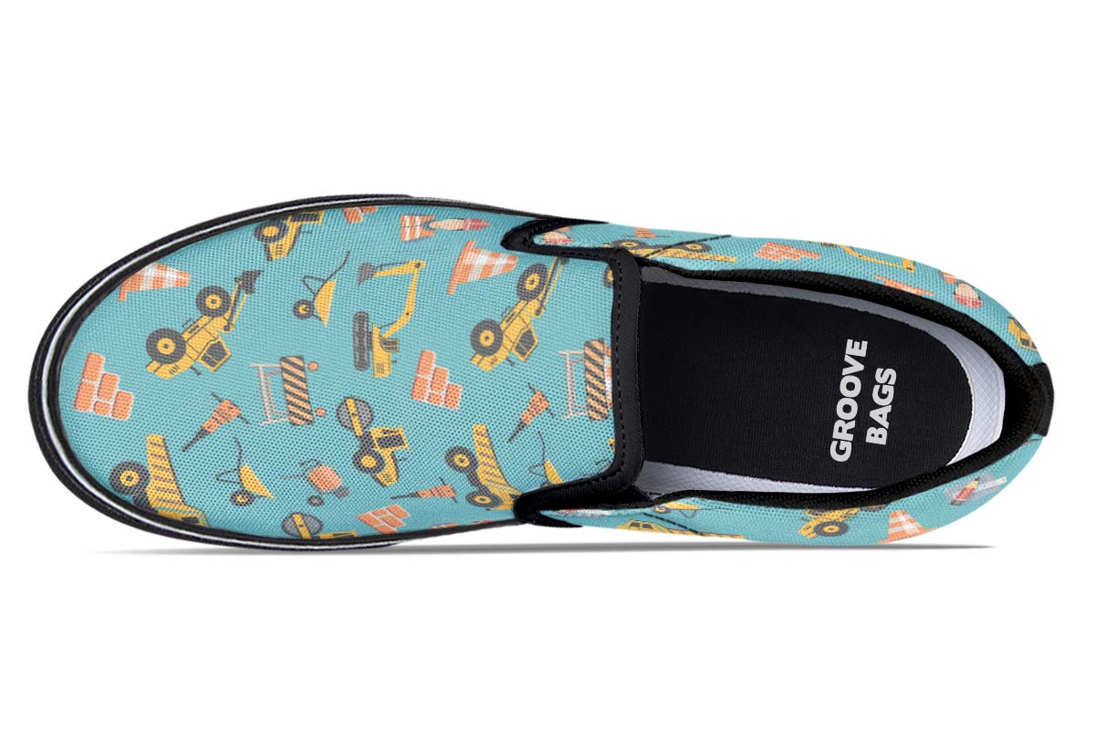 Construction Pattern Slip-On Shoes