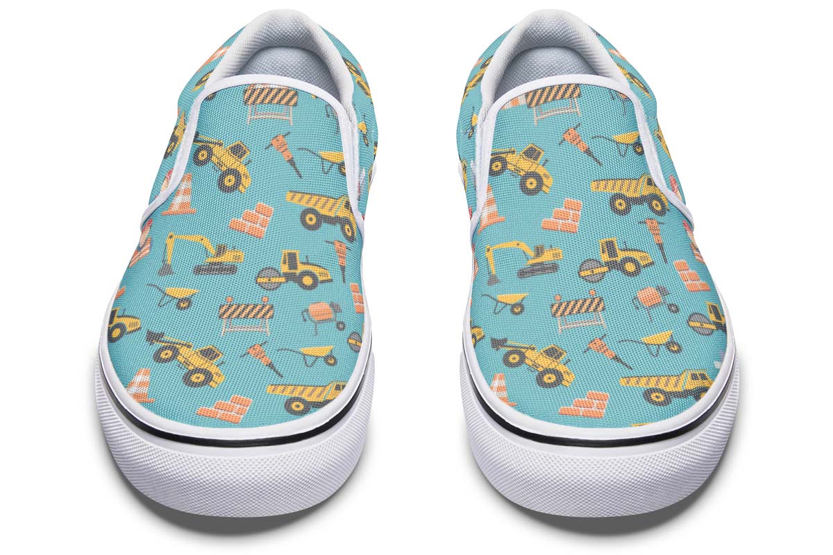 Construction Pattern Slip-On Shoes