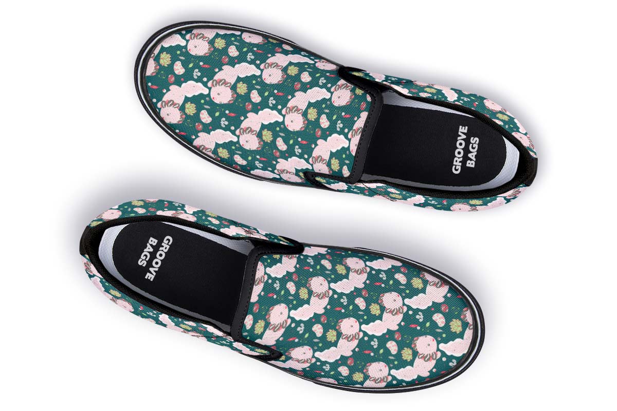 Cute Axolotl Pattern Slip-On Shoes