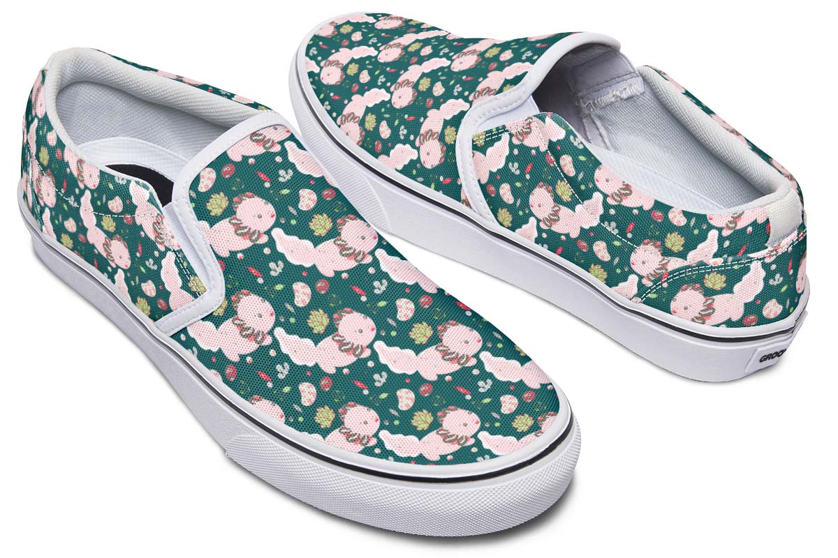 Cute Axolotl Pattern Slip-On Shoes