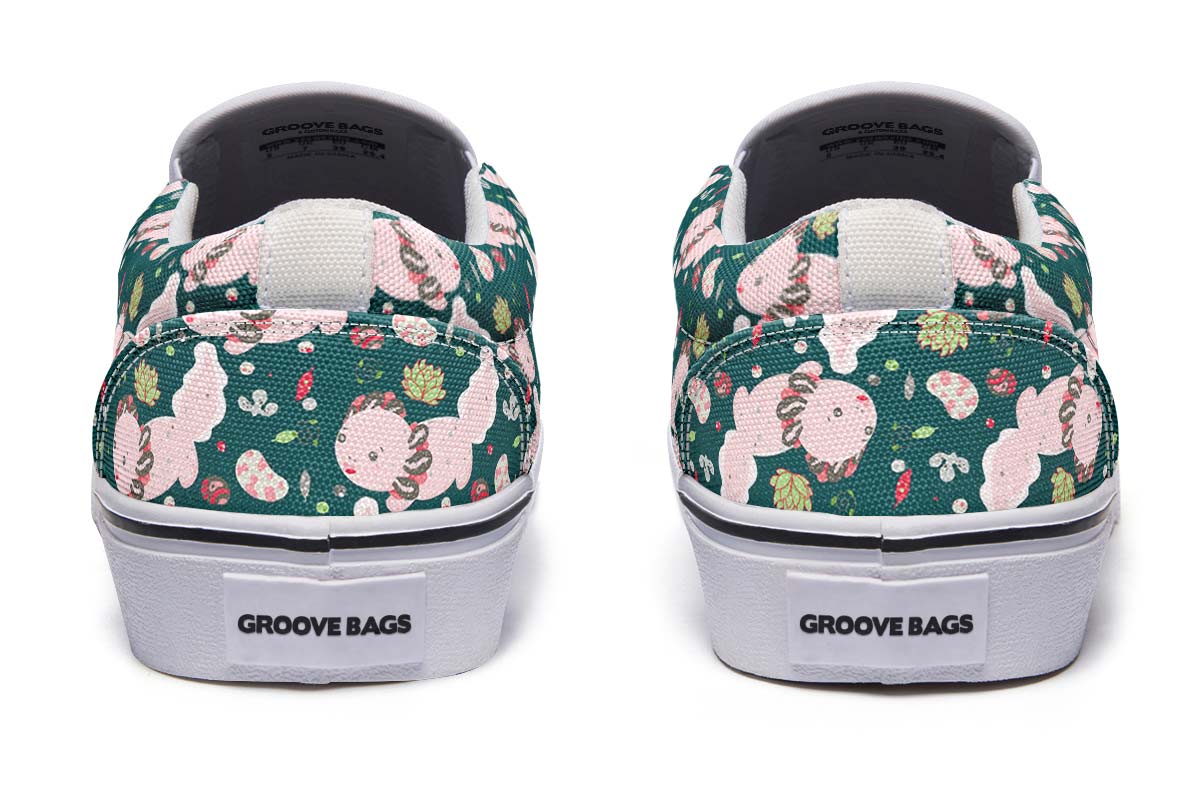 Cute Axolotl Pattern Slip-On Shoes