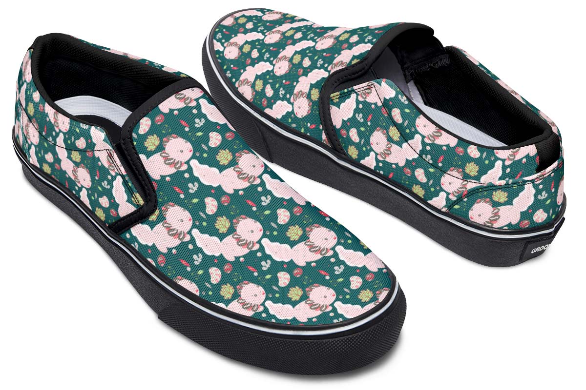 Cute Axolotl Pattern Slip-On Shoes